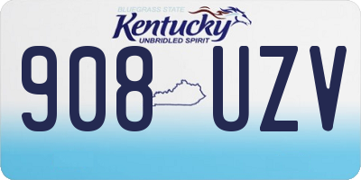 KY license plate 908UZV