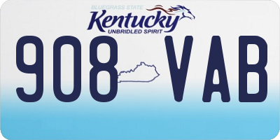 KY license plate 908VAB
