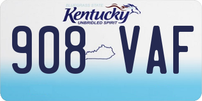 KY license plate 908VAF