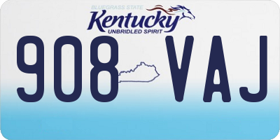 KY license plate 908VAJ