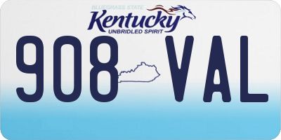 KY license plate 908VAL