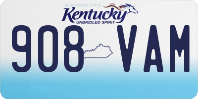KY license plate 908VAM