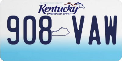 KY license plate 908VAW