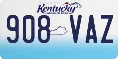 KY license plate 908VAZ