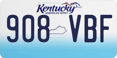 KY license plate 908VBF