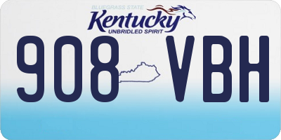 KY license plate 908VBH