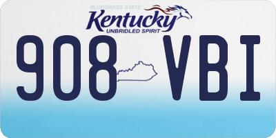 KY license plate 908VBI
