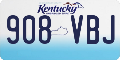 KY license plate 908VBJ