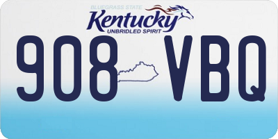 KY license plate 908VBQ