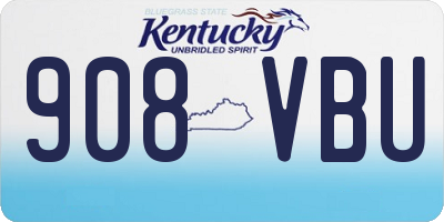 KY license plate 908VBU