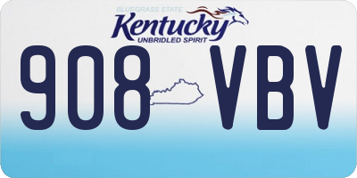KY license plate 908VBV