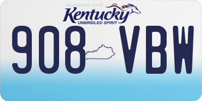 KY license plate 908VBW