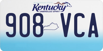KY license plate 908VCA