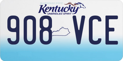 KY license plate 908VCE