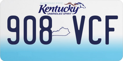 KY license plate 908VCF