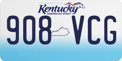 KY license plate 908VCG