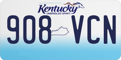 KY license plate 908VCN