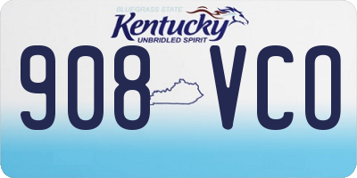 KY license plate 908VCO