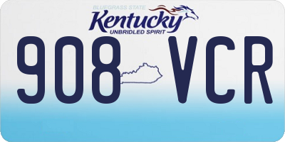 KY license plate 908VCR