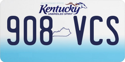 KY license plate 908VCS