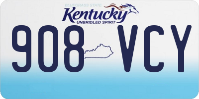 KY license plate 908VCY