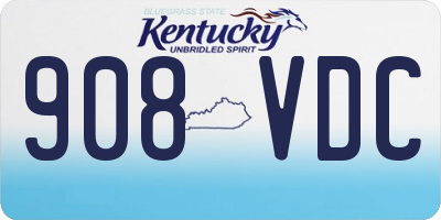 KY license plate 908VDC