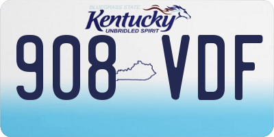 KY license plate 908VDF