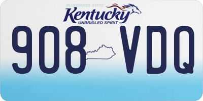 KY license plate 908VDQ