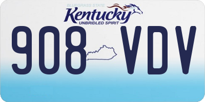 KY license plate 908VDV