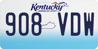 KY license plate 908VDW