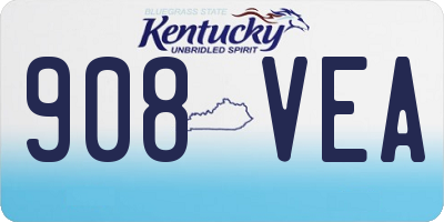 KY license plate 908VEA