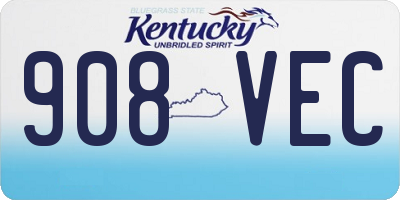 KY license plate 908VEC