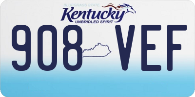 KY license plate 908VEF