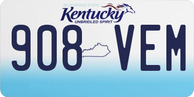 KY license plate 908VEM