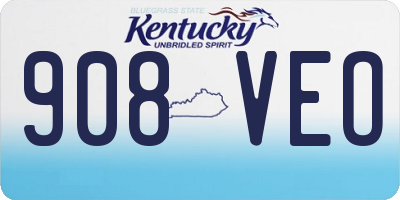 KY license plate 908VEO