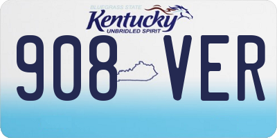 KY license plate 908VER