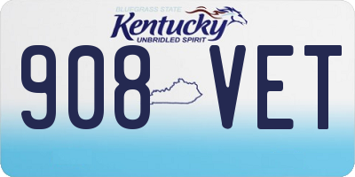 KY license plate 908VET