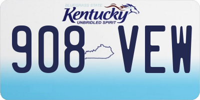 KY license plate 908VEW