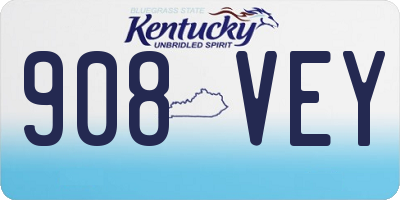 KY license plate 908VEY