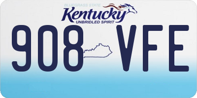 KY license plate 908VFE