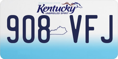 KY license plate 908VFJ