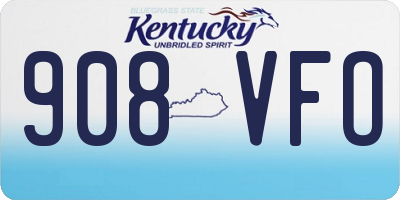 KY license plate 908VFO