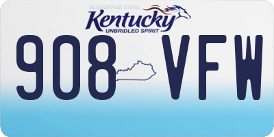 KY license plate 908VFW
