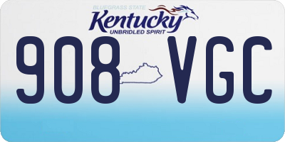 KY license plate 908VGC