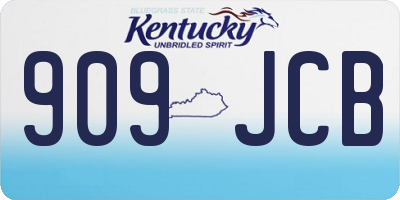 KY license plate 909JCB