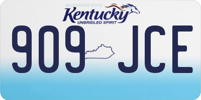 KY license plate 909JCE