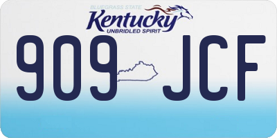 KY license plate 909JCF