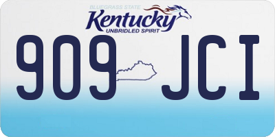 KY license plate 909JCI