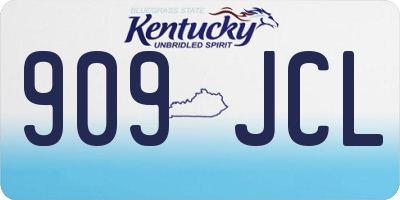 KY license plate 909JCL