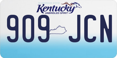 KY license plate 909JCN